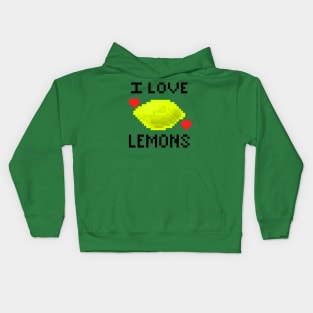 I love lemons pixel Kids Hoodie